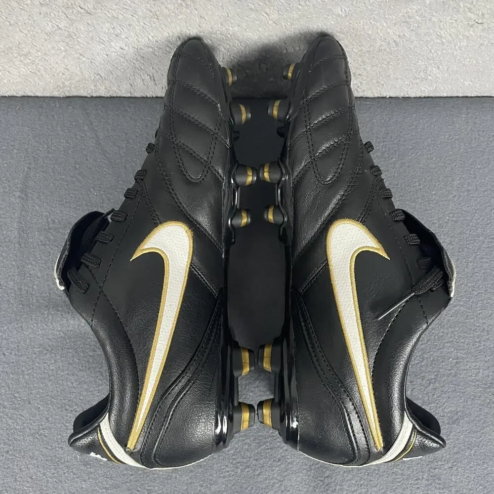 Nike Tiempo Legend III Soccer Shoes Mens Size 8 Black White Gold Firm Ground - Picture 10 of 14